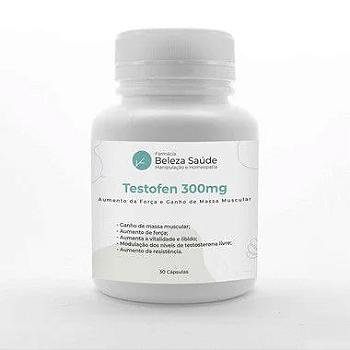 Testofen 300mg : Aumento da Força e Ganho de Massa Muscular - 30 Cápsulas
