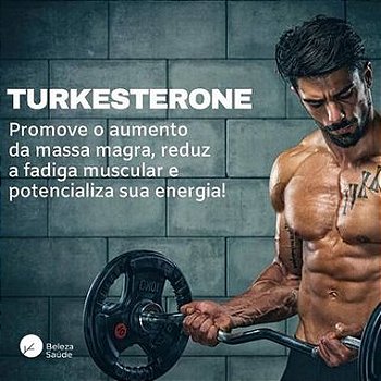 Turkesterone 500mg + Arginina 200mg - Força e Massa Muscular - 60 Cápsulas