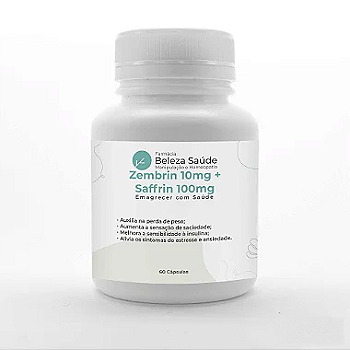Zembrin 10mg  + Saffrin 100mg : Emagrecer com Saúde - 60 Cápsulas
