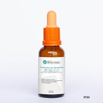 Complexo de Vitaminas  D3 + K2 + A + E  : Gotas Sublinguais para a Saúde dos Ossos, Mental e Físico - 90 Doses
