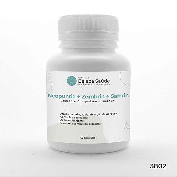 Neopuntia + Zembrin + Saffrin - Combate Compulsão alimentar - 60 Doses