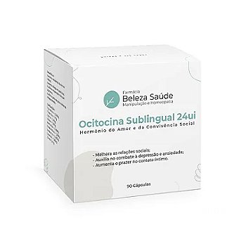 Ocitocina Sublingual 24ui : Hormônio do Amor e da Convivência Social - 90 Doses