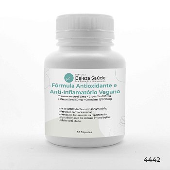 Fórmula Antioxidante e Anti-inflamatório Vegano : 30 Cápsulas