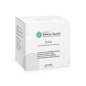 EAA - 9 : Aminoácidos Essenciais 30 Sachês Sabor Laranja