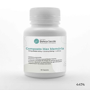 Composto Max Memória : 60 cápsulas