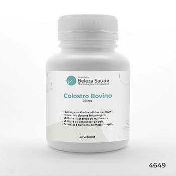 Colostro Bovino 250mg : 30 Cápsulas