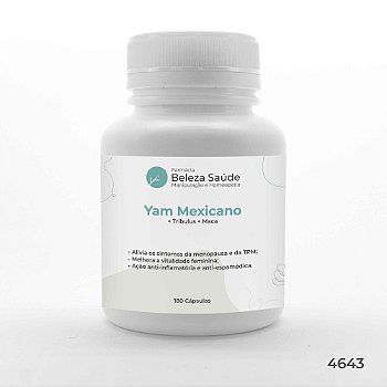 Yam Mexicano + Tribulus + Maca : Força Muscular, Estimulante Sexual, Libido - 180 Cápsulas