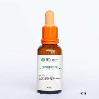 Metilfolato + Vitamina B12 + Vitamina B6 : Anti Cabelos Brancos - Gotas Sublinguais 180 Doses