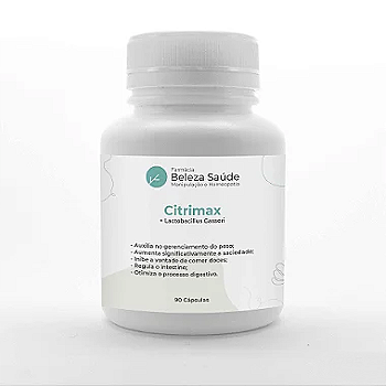 Citrimax + Lactobacillus Gasseri : Probiótico Modulador Corporal que Diminui a Compulsão Alimentar - 90 Cápsulas