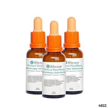 Tintura Passiflora Mulungu Valeriana - Ansiedade Calmante Insônia : Kit 3 X 100ml
