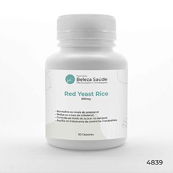 Red Yeast Rice 600mg : 60 Caps - Arroz Vermelho Monascus Purpureus
