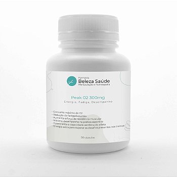 Peak O2 300mg - Energia, Fadiga, Desempenho: Fórmula Farmacêutica 90 Cápsulas