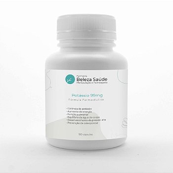 Potássio 99mg : Fórmula Farmacêutica 180 Cápsulas