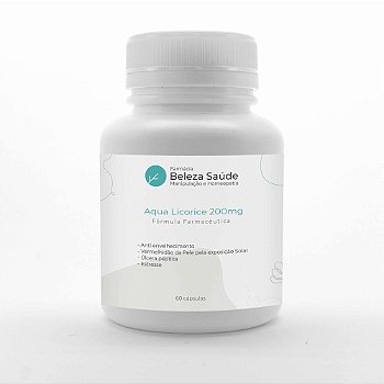 Aqua Licorice 200mg : Fórmula Farmacêutica 60 Cápsulas