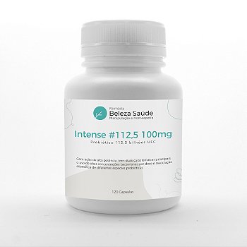 Intense #112,5 100mg - Probiótico 112,5 bilhões UFC : Fórmula Farmacêutica 120 Cápsulas