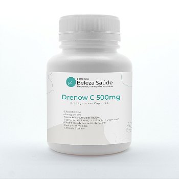 Drenow C 500mg - Drenagem em Cápsulas Uso Diário Anti Celulite - 60 doses