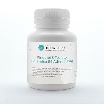 Piridoxal 5 Fosfato ( Vitamina B6 Ativa ) 50mg : 60 cápsulas