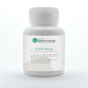5 HTP 50mg Anti Stress e Auxilia na Ansiedade - 120 doses