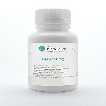 Gaba 750mg - Ansiedade, Stress, Depressão - 45 doses