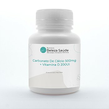 Carbonato De Cálcio 500mg + Vitamina D 200Ui 60 Cápsulas