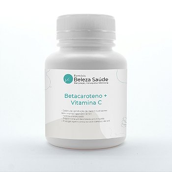 Betacaroteno + Vitamina C - Pílula do Bronzeamento - 60 doses