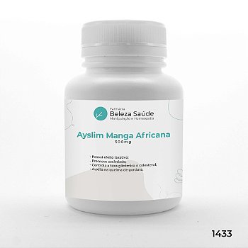 Ayslim Manga Africana 500mg : Modulador de Peso Natural, Inibidor Apetite, Queimador de Gordura