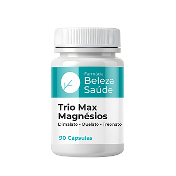 Trio Max Magnésios Treonato Dimalato Quelado 90 Cápsulas