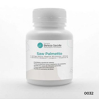 Saw Palmetto + Urtiga Dióica + Pygeum Africanum + Zinco + Semente Abobora + Licopeno + Vitamina E : Especial para Saúde da Próstata