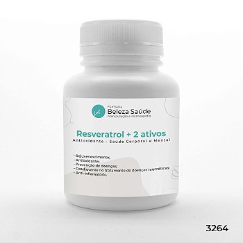 Resveratrol + 2 Ativos - Antioxidante Saúde Corporal e Mental