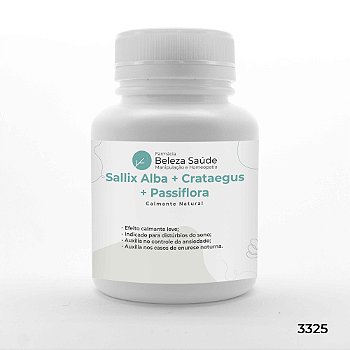Salix Alba + Crataegus + Passiflora : Calmante Natural