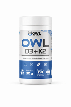 OWL Vitamina D3 + K2 60 cápsulas 500mg | Alta Absorção