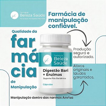 Digestão e Enzimas no Pós-Bariátrico 60 Cápsulas | Suporte Pós-Bariátrico