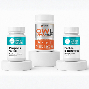 KIT Vita Defense - Própolis Verde + Probióticos + Multivitamínico OWL