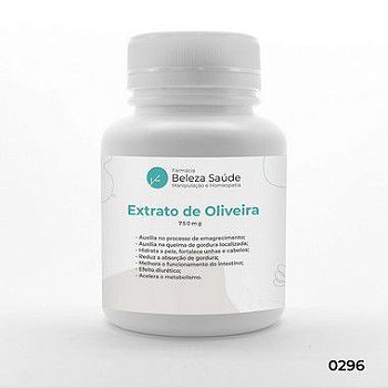 Extrato De Oliveira 750mg - Perda de Peso