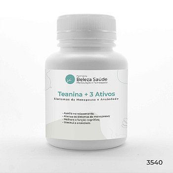 Teanina + 3 Ativos - Sintomas da Menopausa e Ansiedade