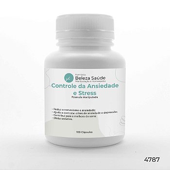Fórmula Manipulada Controle da Ansiedade e Stress : 100 Cápsulas