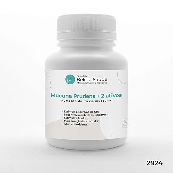 Mucuna Pruriens + 2 Ativos - Aumento da Massa Muscular