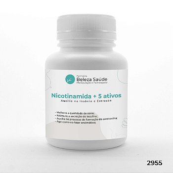 Nicotinamida + 5 Ativos - Auxilia na Insonia e Estresse