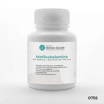 Metilcobalamina B12 1000mcg + Metilfolato B9 400 mcg