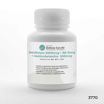 Metilfolato 2000mcg + Metilcobalamina  500mcg + B6 15mg