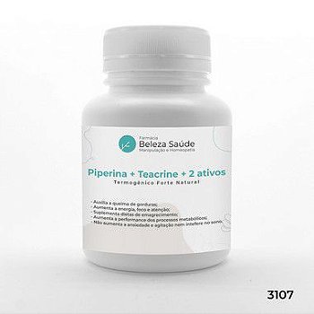 Piperina + Teacrine + 2 Ativos - Termogênico Forte Natural