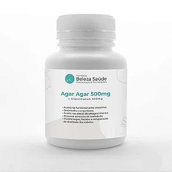 Agar Agar 500mg + Glucomanan 500mg - Manutenção do Peso