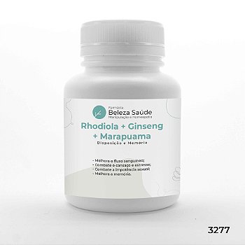 Rhodiola + Ginseng + Marapuama - Disposição e Memória