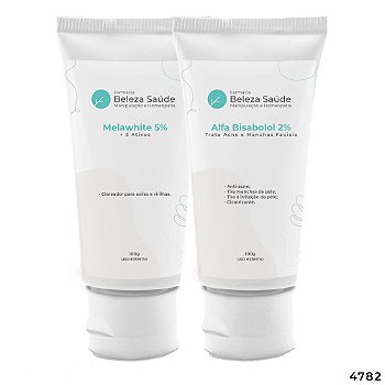 Combo Duo Anti Manchas Faciais : Melawhite 100gr e Alfa Bisabolol 100gr