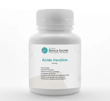 Ácido Ferúlico 30mg Saúde para Pele e Corpo