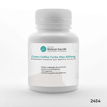 Green Coffee Turbo Max 650mg :  Modulador Corporal que Queima Gordura com Café Verde