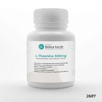 L Theanine 300mg Relaxamento sem Causar Sono
