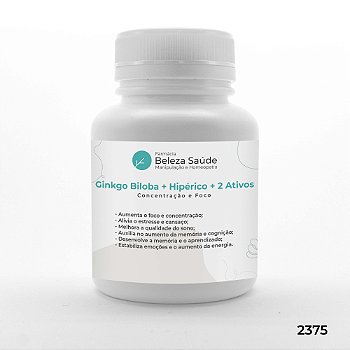 Ginkgo Biloba + Hipérico + 2 Ativos - Concentração e Foco