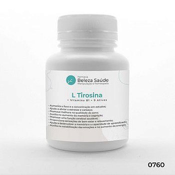 L Tirosina + Vitamina B1 + 9 Ativos - Aprendizado e Memória