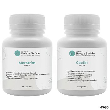 Meratrim 400mg 60 Cápsulas + Cactin 600mg 60 Cápsulas : 2 Produtos para Emagrecer com Saúde